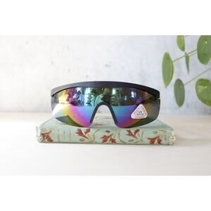 Vintage 2000s Y2K Shield Sunglasses NOS Wraparound Gorpcore Cybercore Grunge